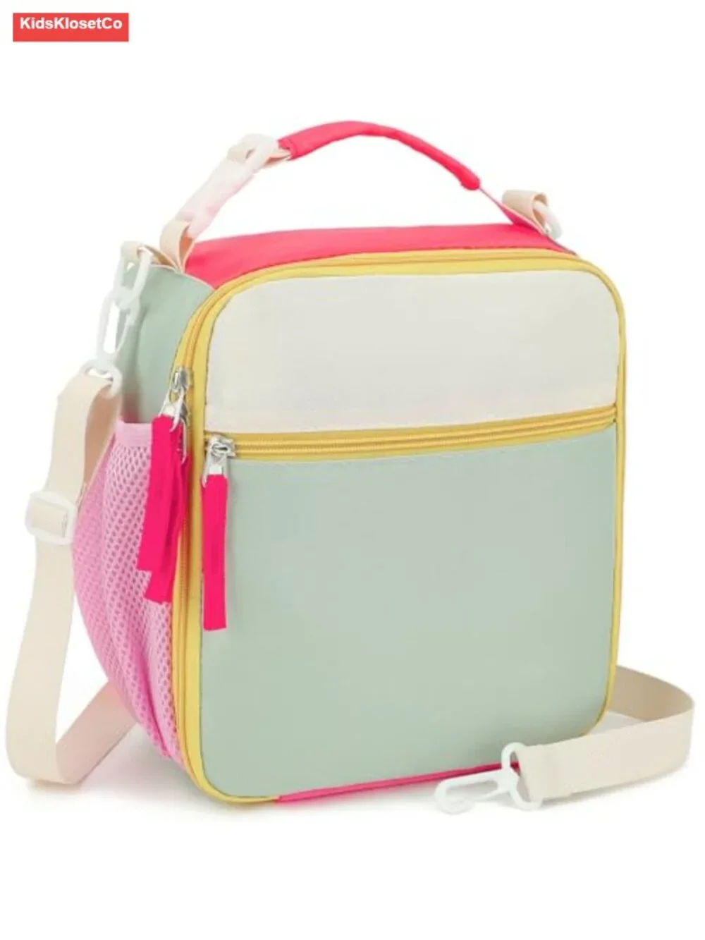 Kids Insulated Lunch Bag with Adjustable Shoulder Strap, Zipper Closure,